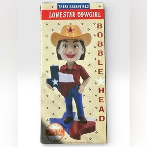 Texas Essentials Lonestar Cowgirl Bobble Head Figure 7" Tall Collectible